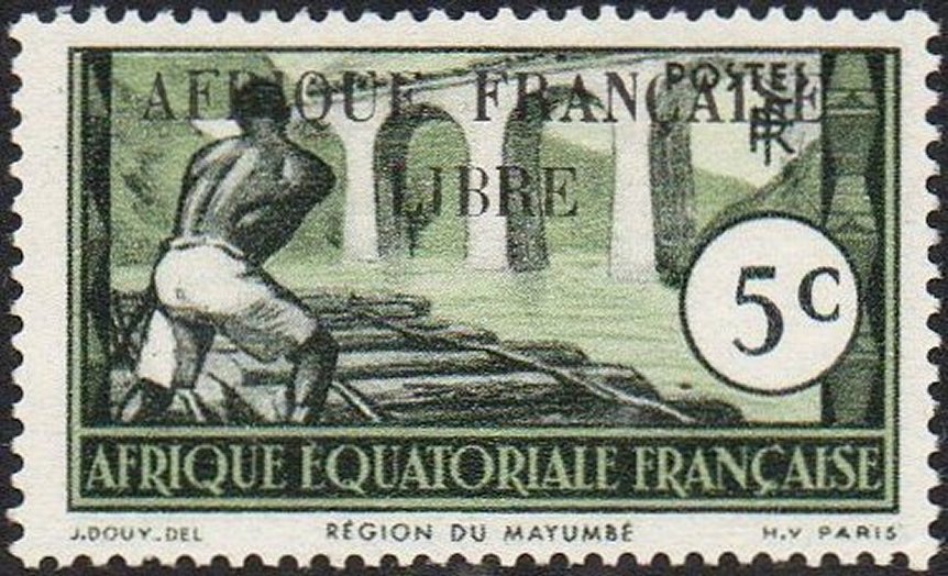 French Equatorial Africa Mindouli Viaduct Stamps and Revenue Stamps