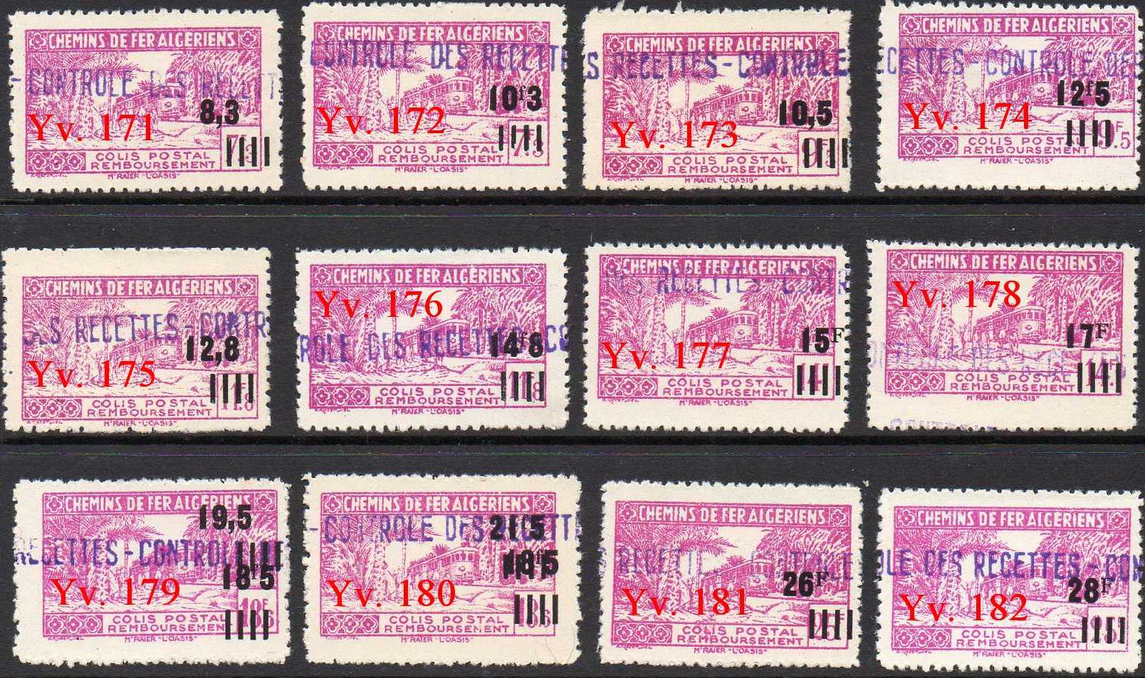 Scan of Yvert 171-182