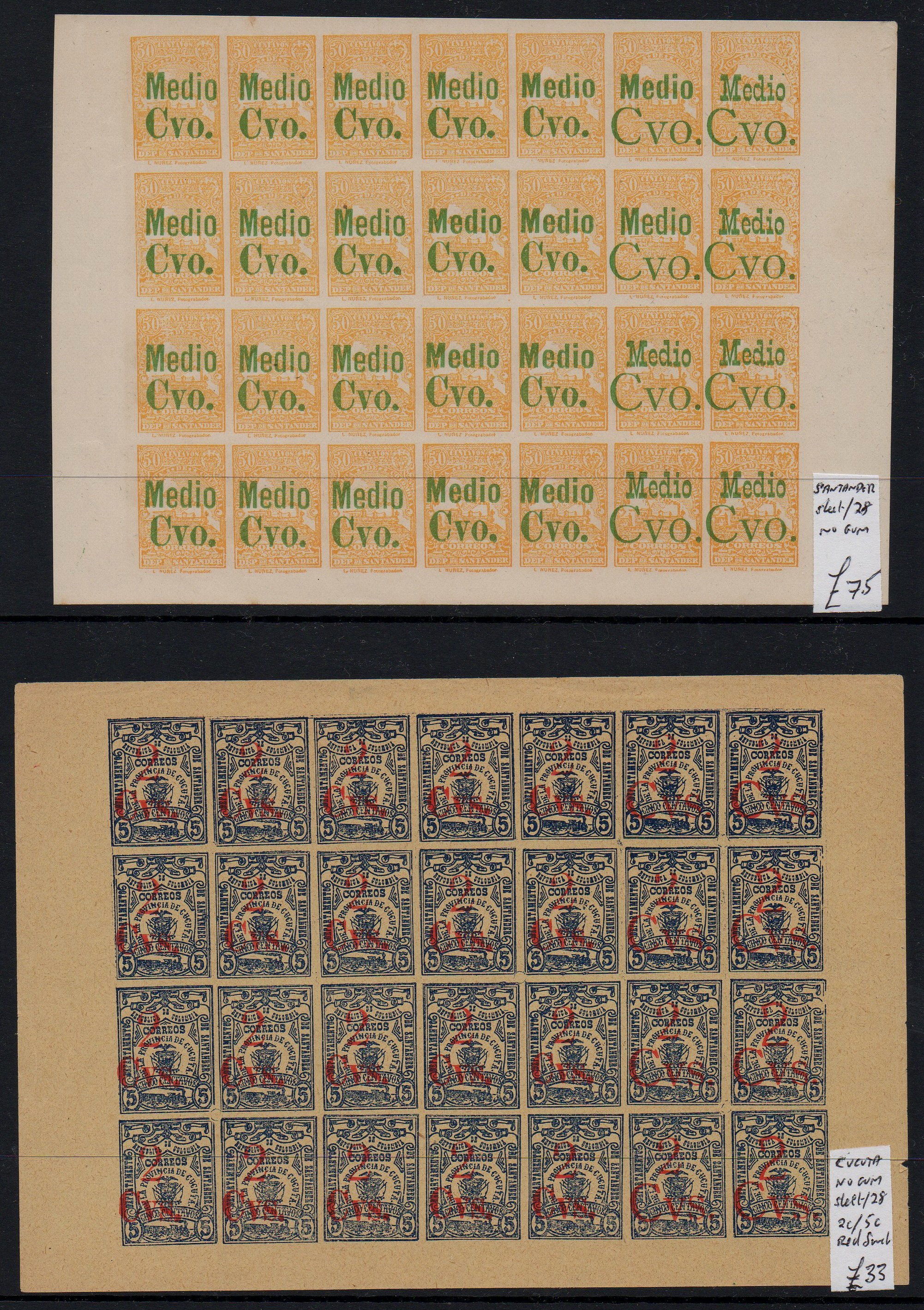 Colombia Santander Cucuta Locals Railway Stamps Train Stamps Sellos Ferroviarios Timbres-poste ferroviaires Briefmarken Eisenbahn