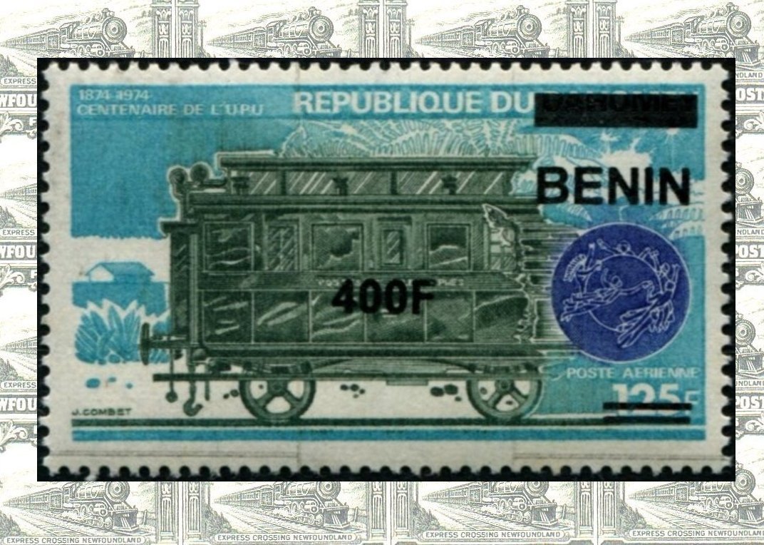 Benin Surcharge Stamps on trains