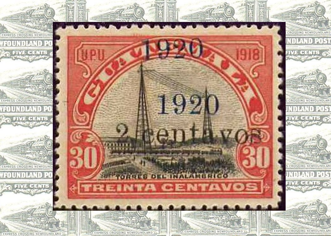 Guatemala Stamps 1920-22 Radio Station & Railway Bridge with train