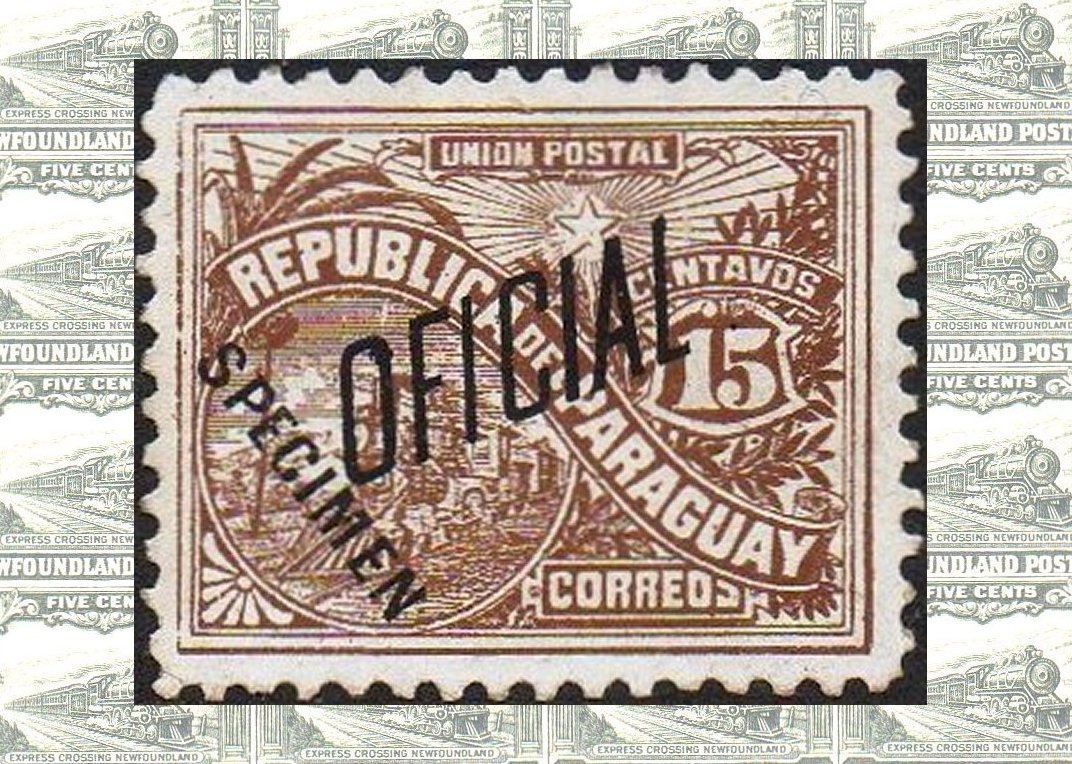 Paraguay 15c Official Stamp Steam Train 1886