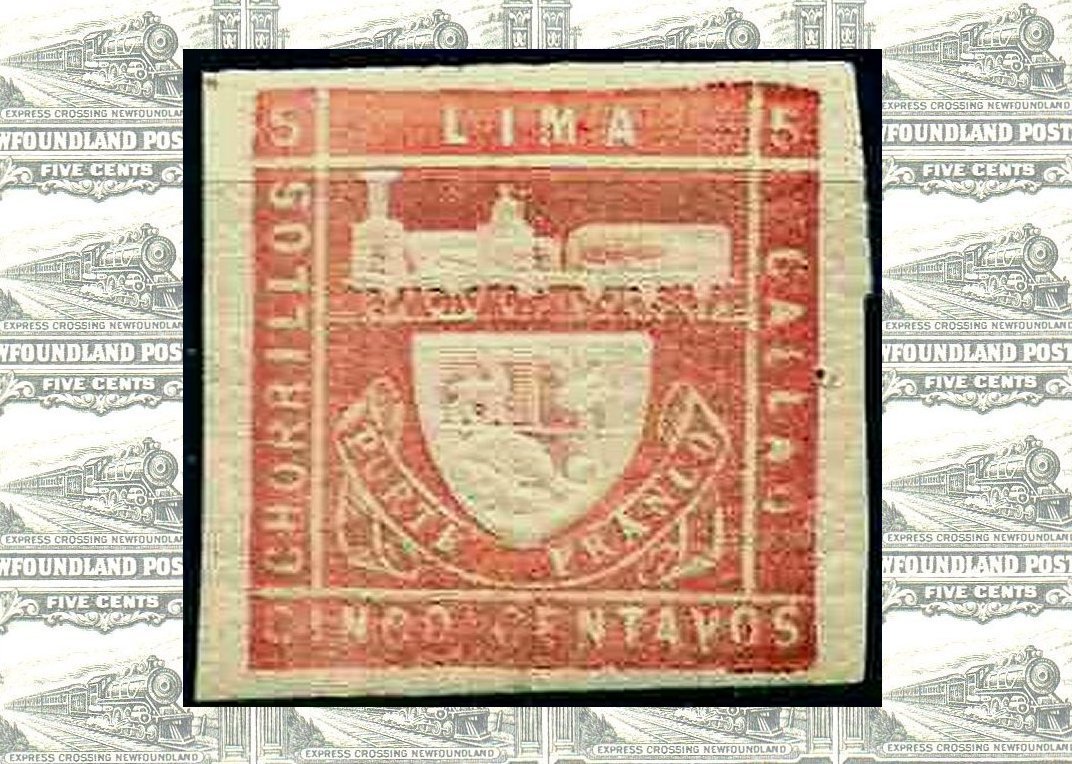 Peru stamps 1871 Trencito train